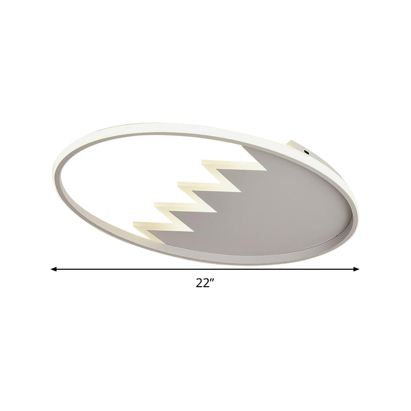 Contemporary Acrylic Round Ceiling Light, 22"/26" Wide, Black/White LED Flush Mount Fixture with Remote Control Dimming - Warm/White Light