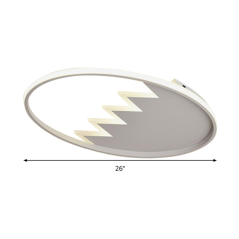 Contemporary Acrylic Round Ceiling Light, 22"/26" Wide, Black/White LED Flush Mount Fixture with Remote Control Dimming - Warm/White Light