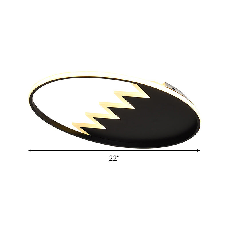 Contemporary Acrylic Round Ceiling Light, 22"/26" Wide, Black/White LED Flush Mount Fixture with Remote Control Dimming - Warm/White Light