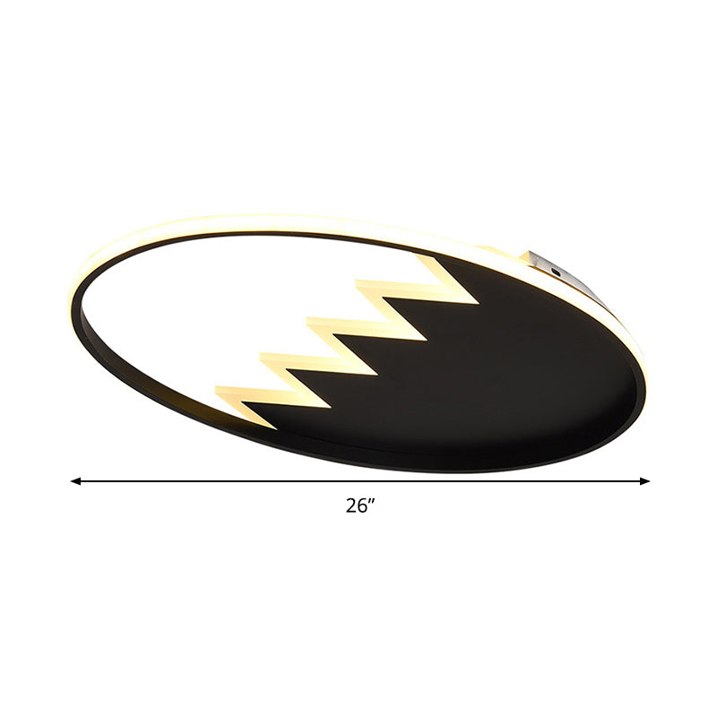 Contemporary Acrylic Round Ceiling Light, 22"/26" Wide, Black/White LED Flush Mount Fixture with Remote Control Dimming - Warm/White Light