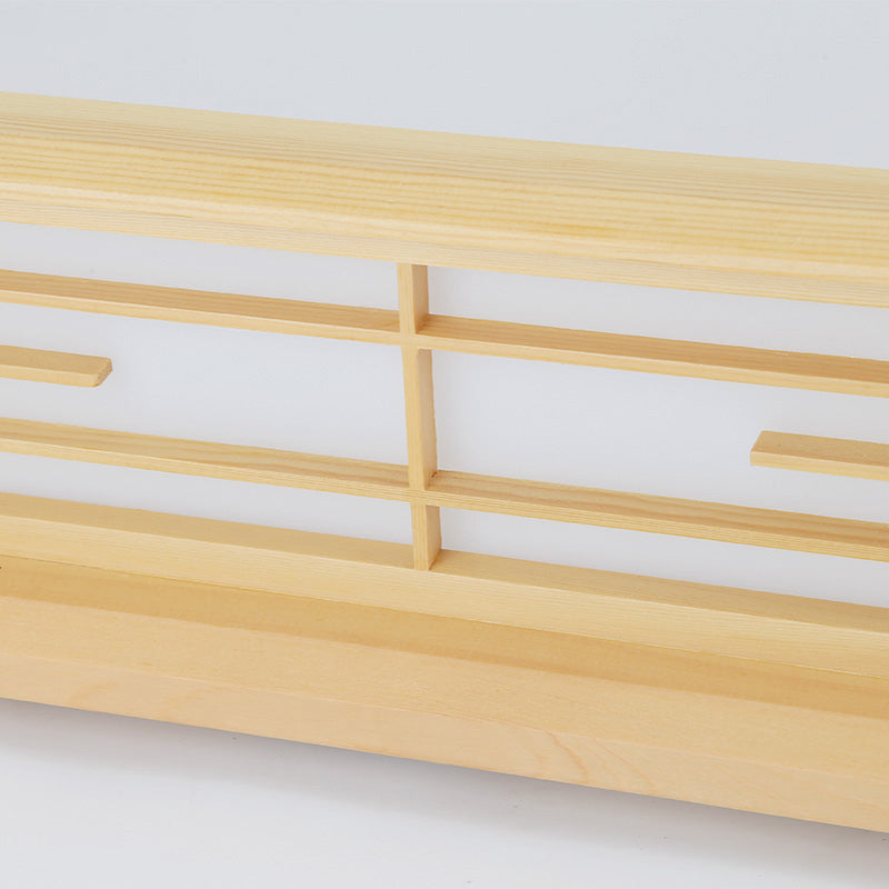 Natural Wood LED Ceiling Light Fixture - Simple Box Flush Lighting for Bedroom (14"/18"/21.5" W) in Warm/White Light