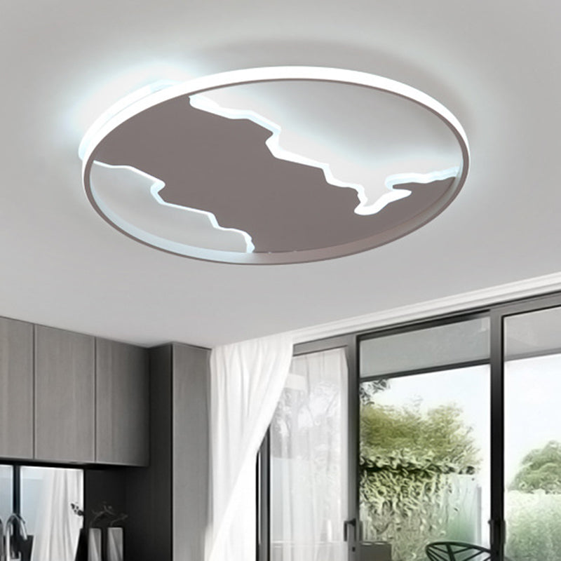 Minimalist Circle Flush Acrylic LED Ceiling Light in White, 16.5"/20.5" Wide - Bedroom Fixture