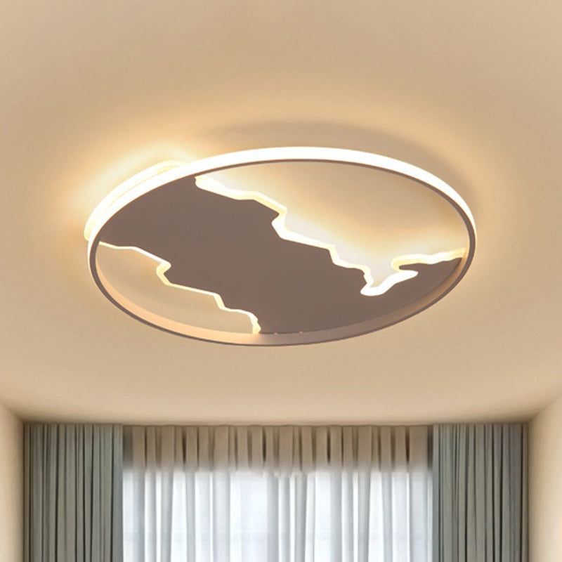 Minimalist Circle Flush Acrylic LED Ceiling Light in White, 16.5"/20.5" Wide - Bedroom Fixture