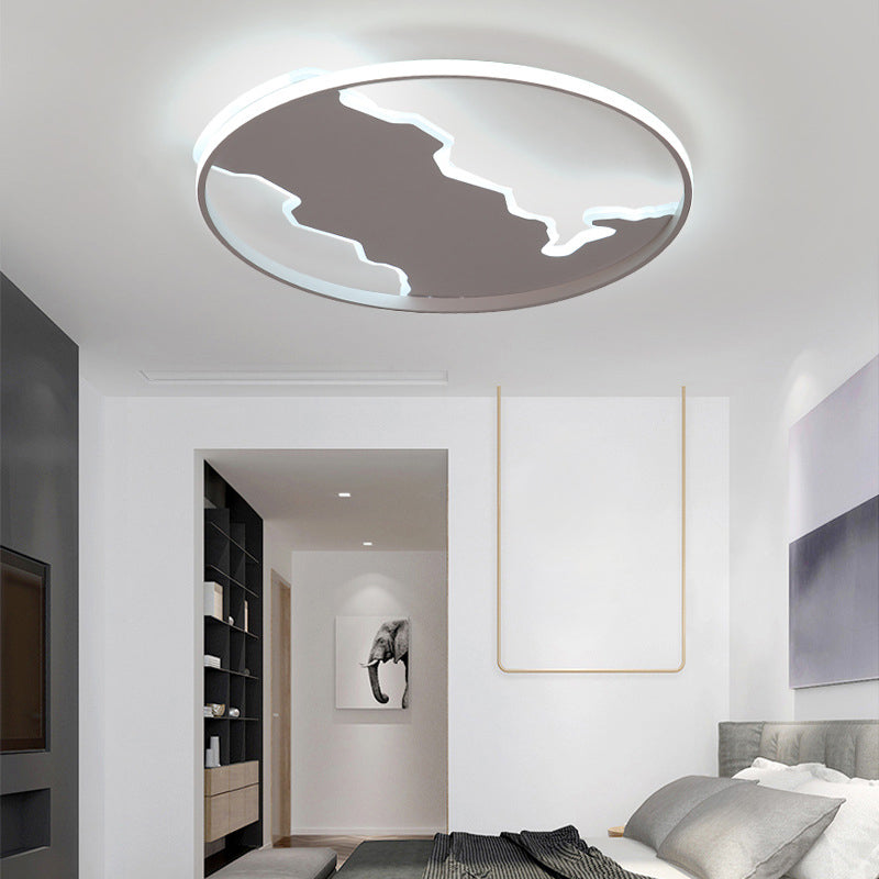 Minimalist Circle Flush Acrylic LED Ceiling Light in White, 16.5"/20.5" Wide - Bedroom Fixture