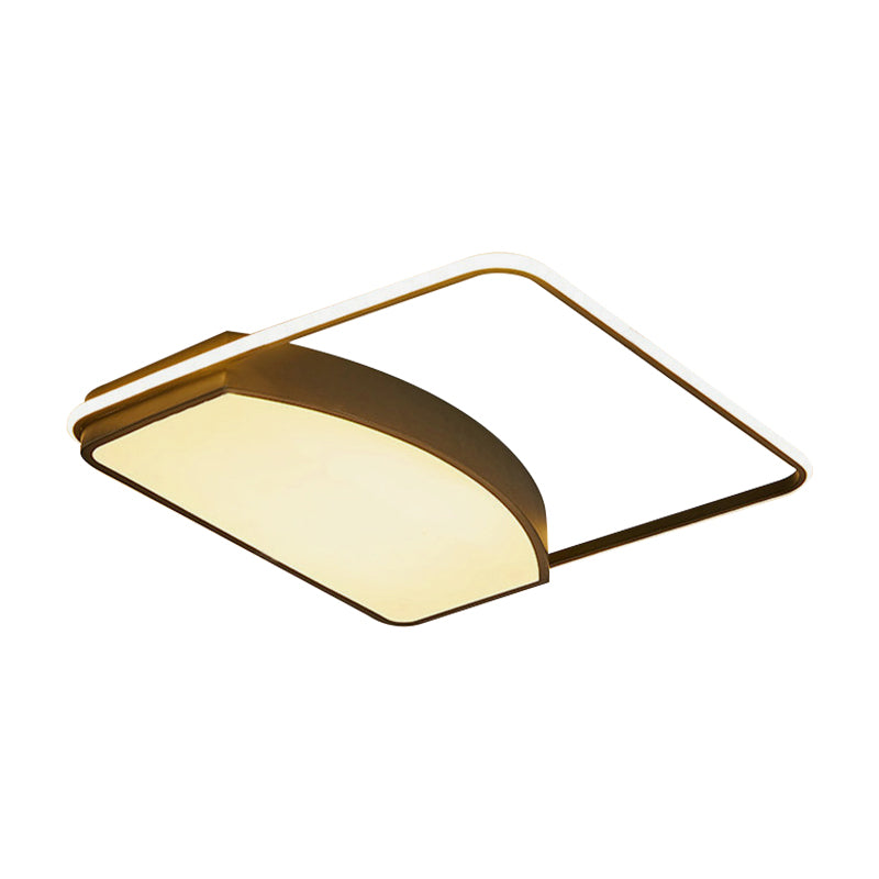 Contemporary Geometric Flush Light Fixture - 21.5"/37.5" Wide, Acrylic Black LED Ceiling Lamp