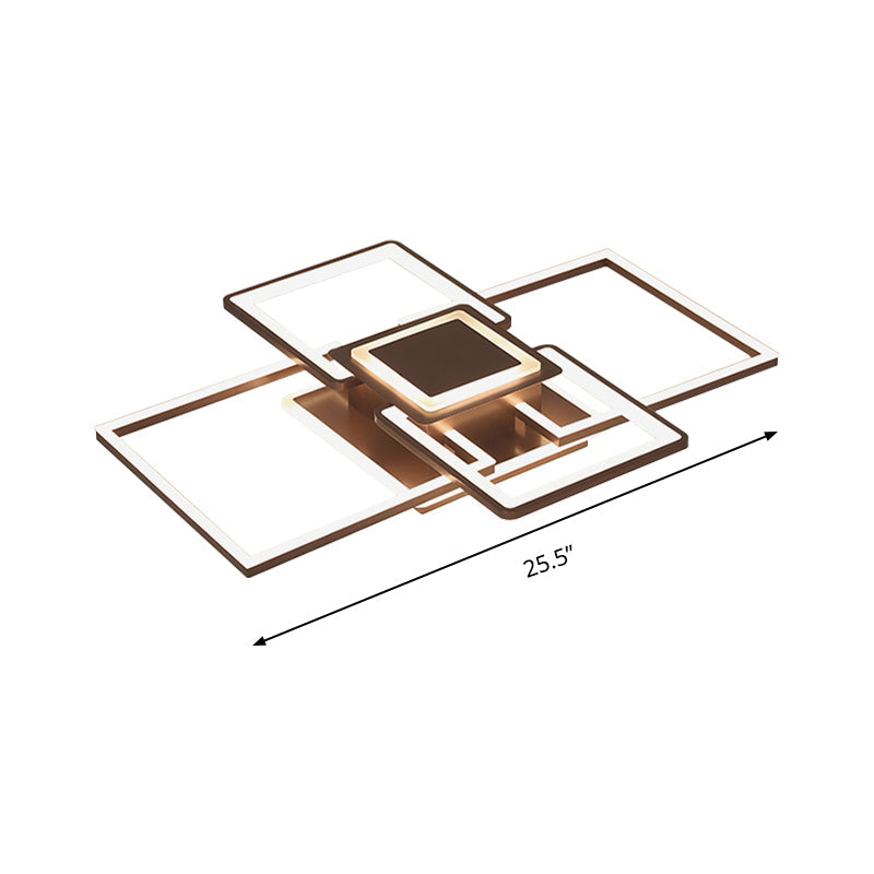 Simple Acrylic LED Flush Mount Ceiling Light Fixture - 21.5"/25.5"/31.5" Wide - White/Coffee - Warm/White Light