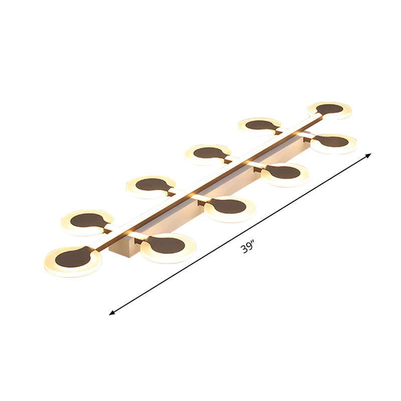 Contemporary Brown Acrylic Flush Mount Ceiling Lamp with Warm/White Light - 8/10/12 Bulbs, 31.5"/39"/47" Wide