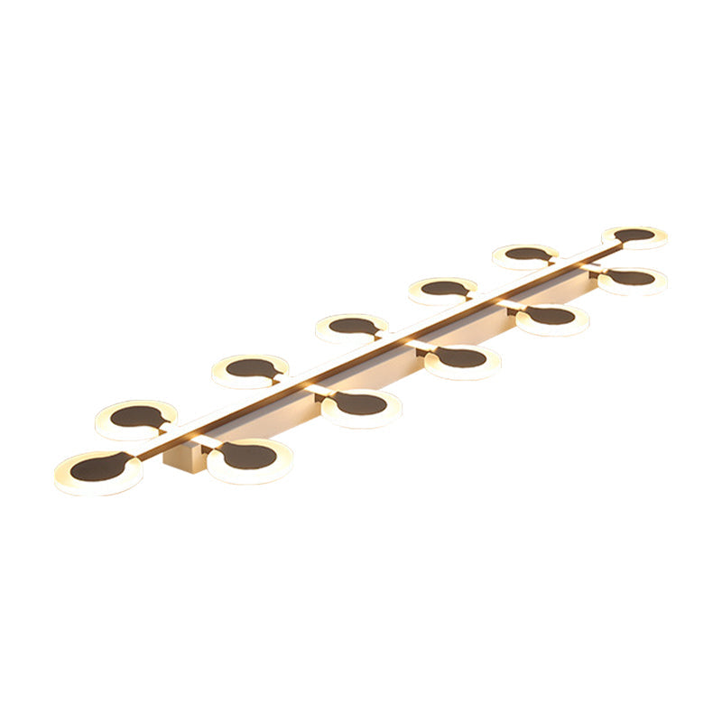Contemporary Brown Acrylic Flush Mount Ceiling Lamp with Warm/White Light - 8/10/12 Bulbs, 31.5"/39"/47" Wide