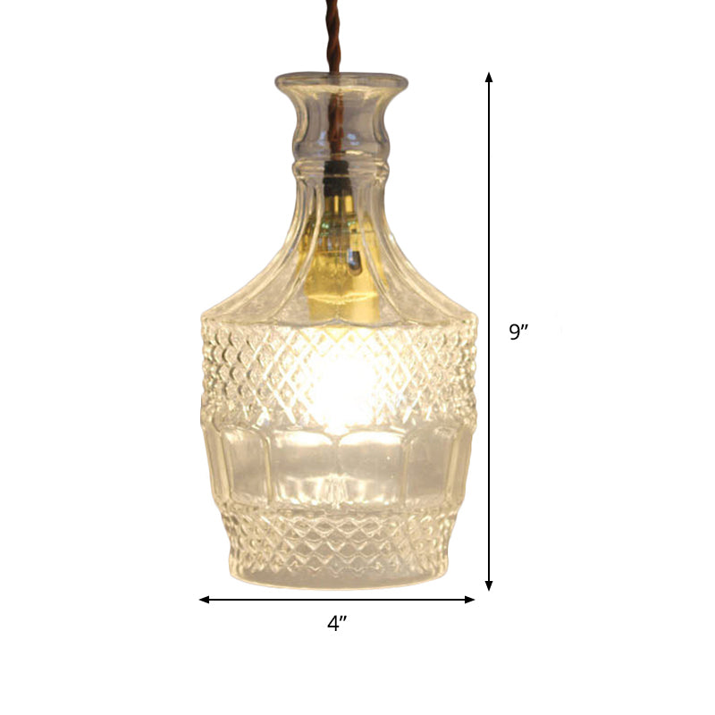 Modern Prism Glass Pendant Light for Dining Room - Clear, 1-Light Ceiling Fixture