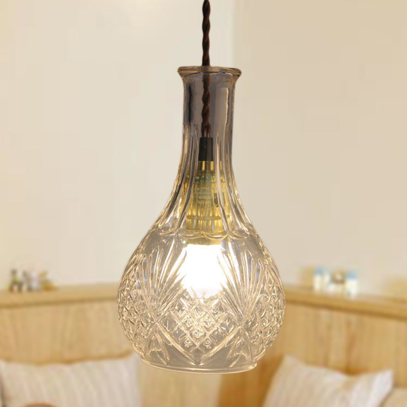 Modern Prism Glass Bottle Pendant Light For Dining Room Ceiling
