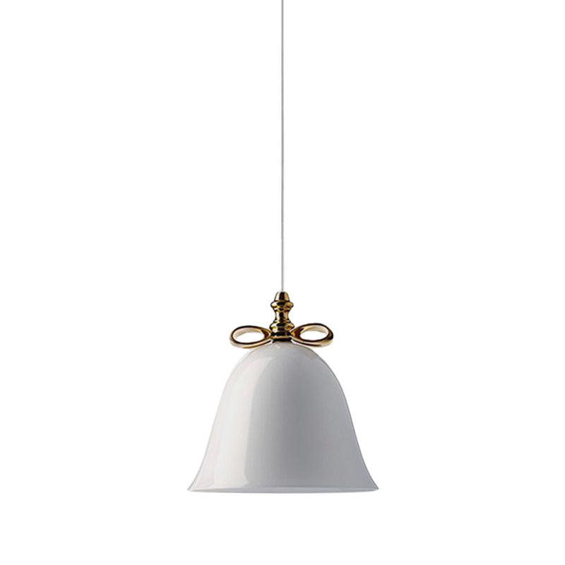 Contemporary Glass Bell Pendant Light - White/Brown/Clear - Ideal for Dining Room Ceiling
