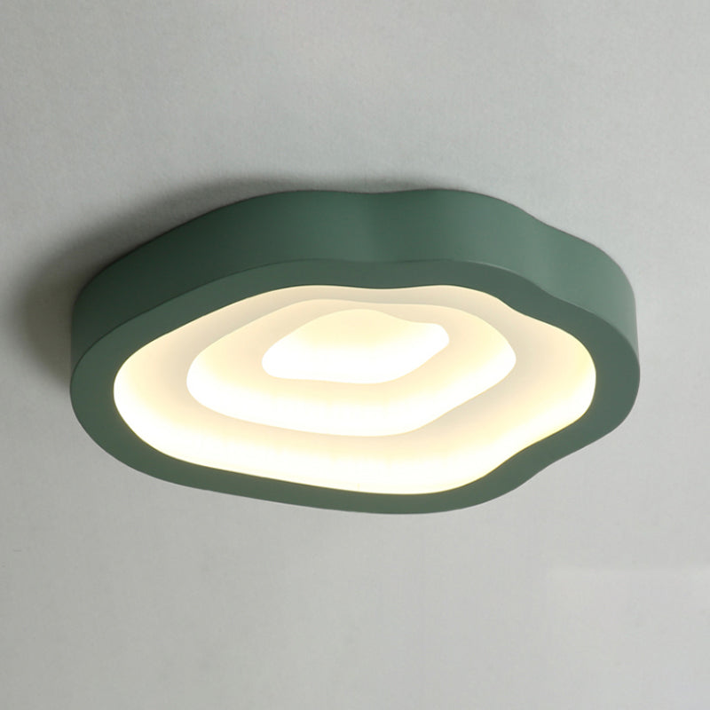 Contemporary Cloud LED Flushmount Ceiling Light Fixture in Black/Yellow/Blue - Warm/White Light Options