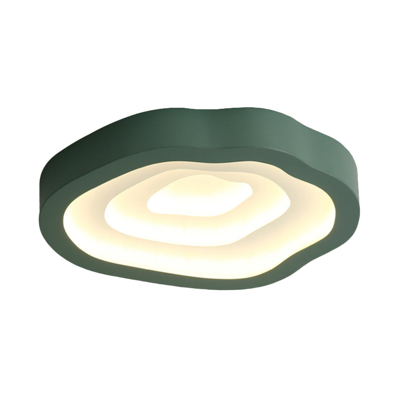 Contemporary Cloud LED Flushmount Ceiling Light Fixture in Black/Yellow/Blue - Warm/White Light Options
