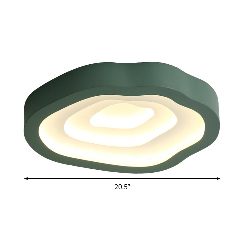 Contemporary Cloud LED Flushmount Ceiling Light Fixture in Black/Yellow/Blue - Warm/White Light Options