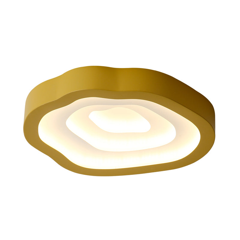 Contemporary Cloud LED Flushmount Ceiling Light Fixture in Black/Yellow/Blue - Warm/White Light Options