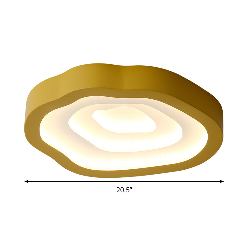Contemporary Cloud LED Flushmount Ceiling Light Fixture in Black/Yellow/Blue - Warm/White Light Options
