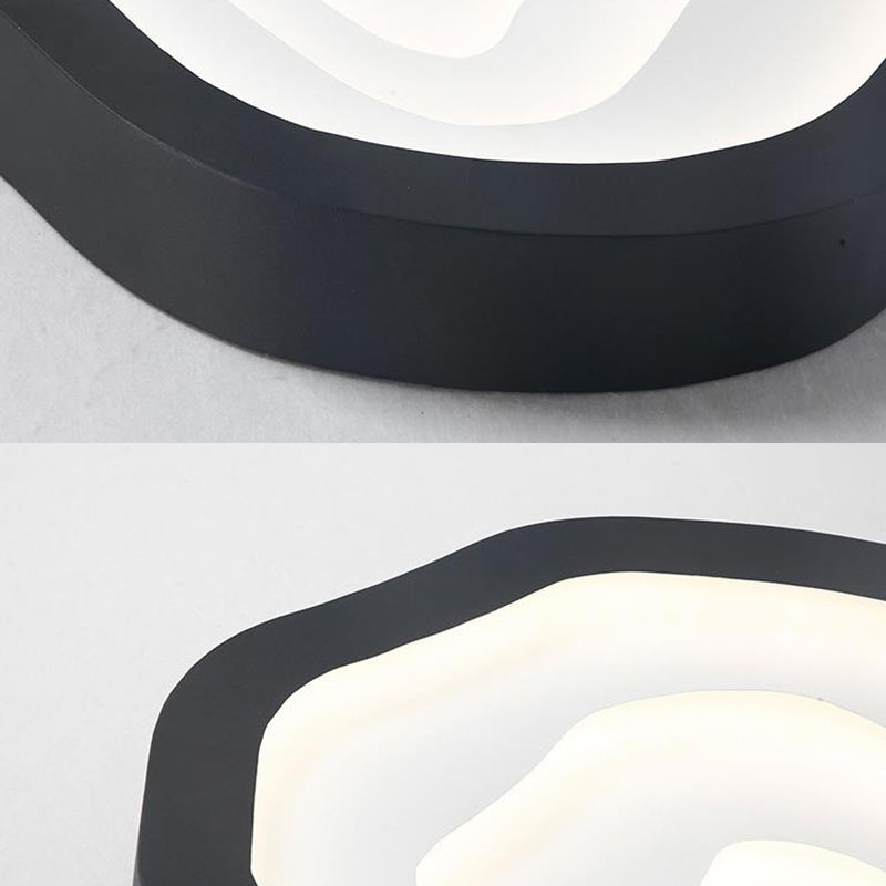 Contemporary Cloud LED Flushmount Ceiling Light Fixture in Black/Yellow/Blue - Warm/White Light Options