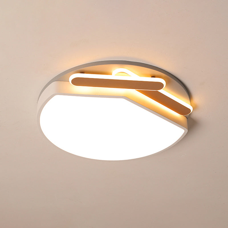 Contemporary Round Metal Ceiling Mounted Fixture: Gold/Black & White LED Ceiling Light (16.5"/20.5") - Warm/White Light, Stepless Dimming, Remote Control