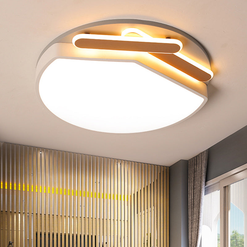Contemporary Round Metal Ceiling Mounted Fixture: Gold/Black & White LED Ceiling Light (16.5"/20.5") - Warm/White Light, Stepless Dimming, Remote Control