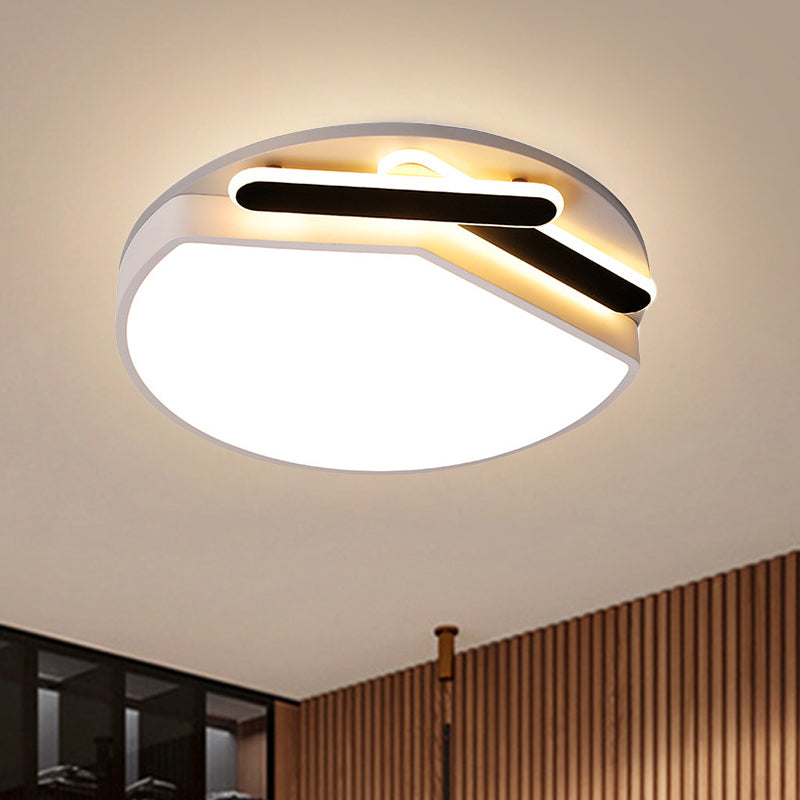 Contemporary Round Metal Ceiling Mounted Fixture: Gold/Black & White LED Ceiling Light (16.5"/20.5") - Warm/White Light, Stepless Dimming, Remote Control