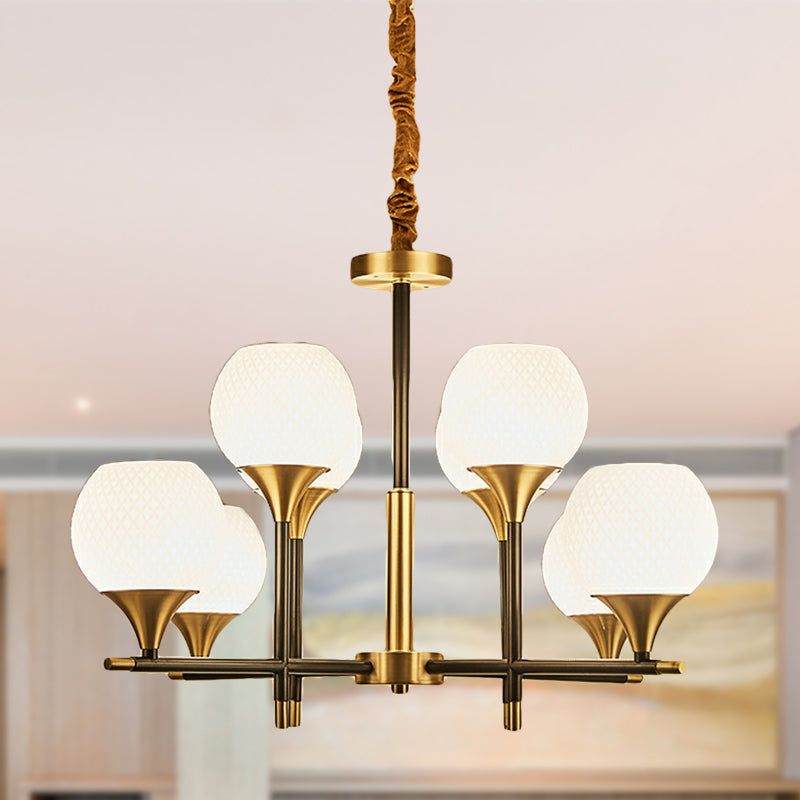 Lustre Global en verre blanc avec 8 ampoules : lampe de chambre contemporaine au design vertical
