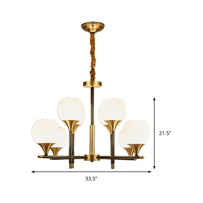 Lustre Global en verre blanc avec 8 ampoules : lampe de chambre contemporaine au design vertical