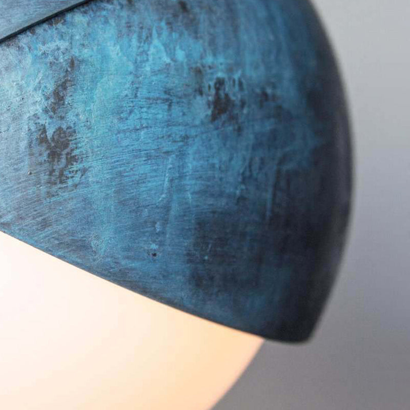 Postmodern Metal Pendant Lamp: Semi Sphere Shade, 1 Head, Blue Hanging, 5.5"/9.5" Wide
