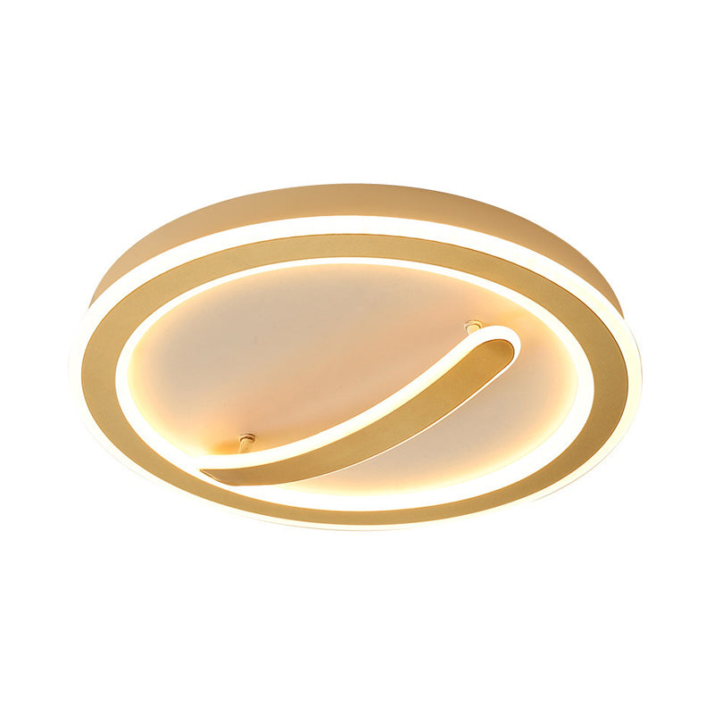 Contemporary Circular Ceiling Mount Light - 18"/20.5" Wide - Acrylic Gold/Black & White - LED Flush Light - Warm/White Light - Remote Control with Dimming