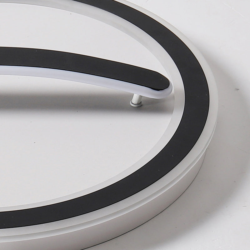 Contemporary Circular Ceiling Mount Light - 18"/20.5" Wide - Acrylic Gold/Black & White - LED Flush Light - Warm/White Light - Remote Control with Dimming