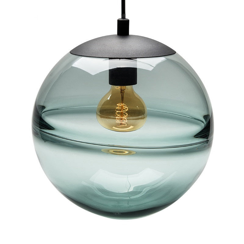 Suspension moderne en verre bleu/café, 1 tête, 8"/10"/12" de large - Parfait pour la salle à manger