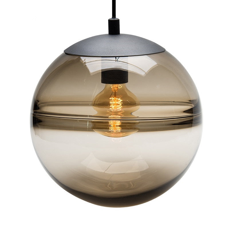 Suspension moderne en verre bleu/café, 1 tête, 8"/10"/12" de large - Parfait pour la salle à manger