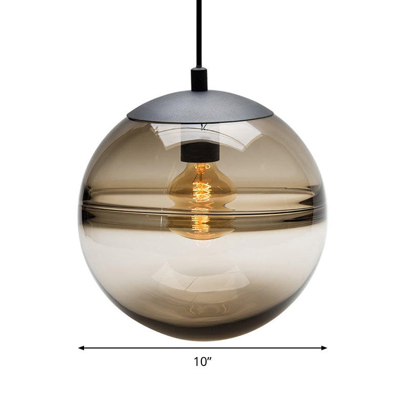 Suspension moderne en verre bleu/café, 1 tête, 8"/10"/12" de large - Parfait pour la salle à manger