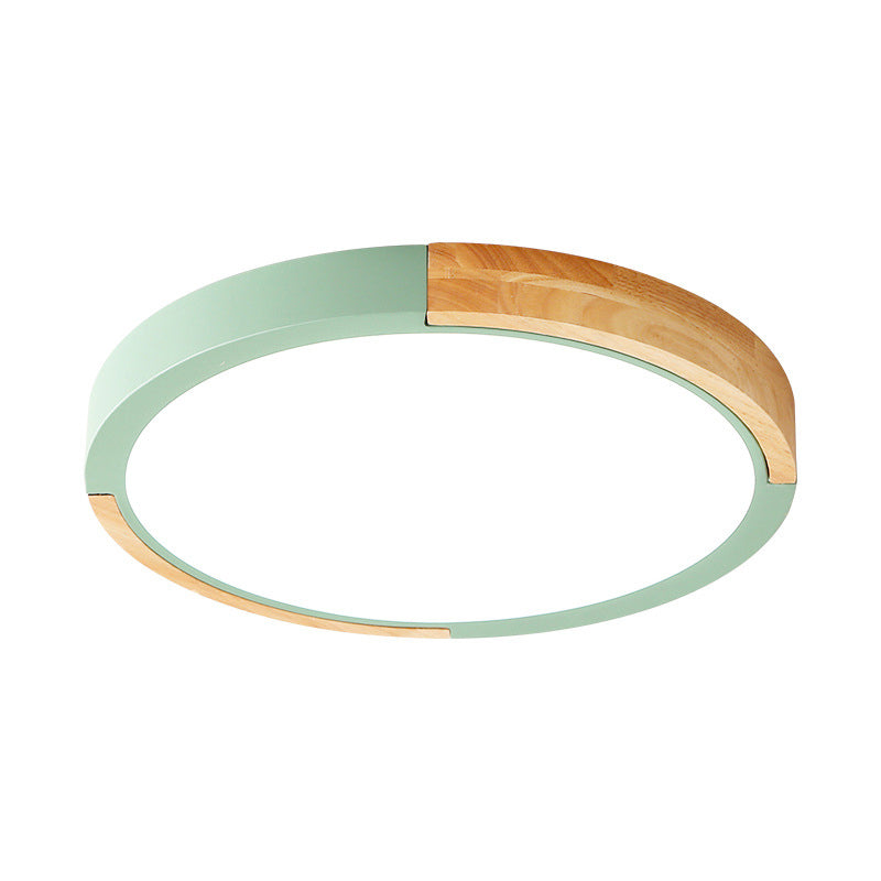 Circular Macaron LED Flush Mount Ceiling Light in 3 Colors and 2 Light Options, 16"/19.5" Wide