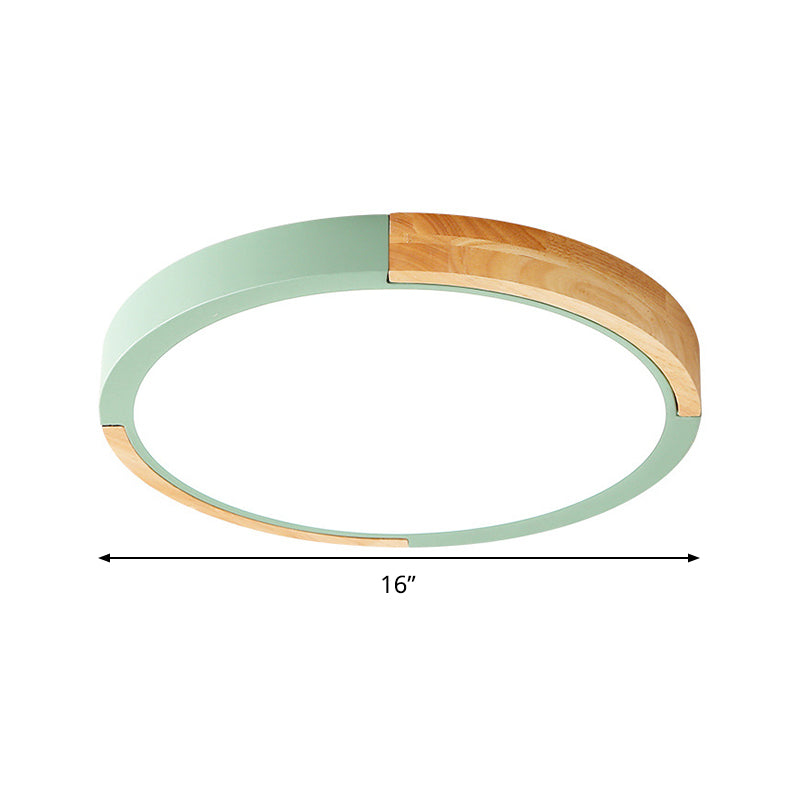 Circular Macaron LED Flush Mount Ceiling Light in 3 Colors and 2 Light Options, 16"/19.5" Wide