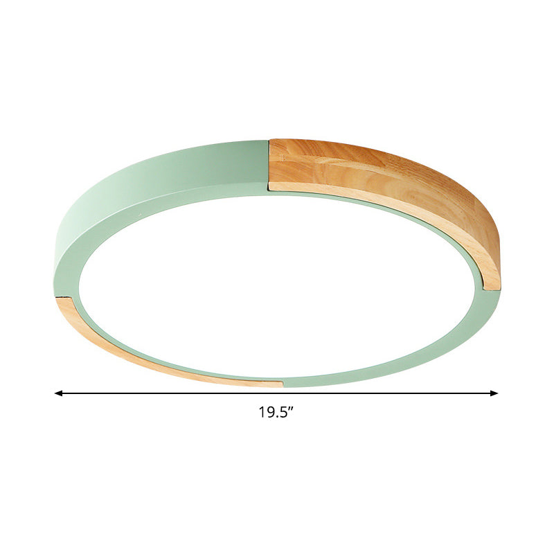 Circular Macaron LED Flush Mount Ceiling Light in 3 Colors and 2 Light Options, 16"/19.5" Wide
