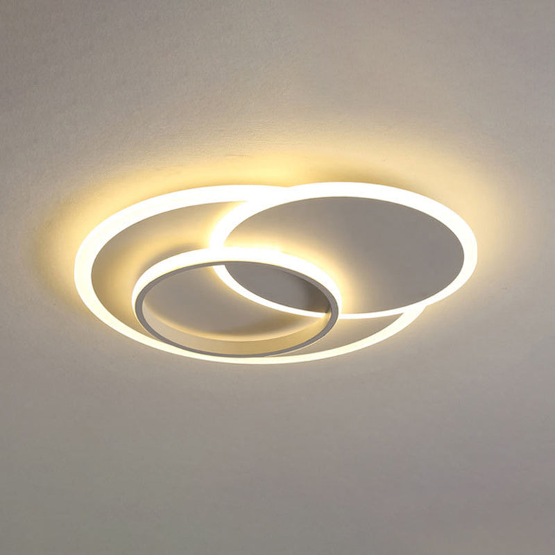 Plafonnier LED encastré moderne pour chambres à coucher - 19"/23" de large, gradation continue, télécommande - Lumière blanche, ambiance chaleureuse
