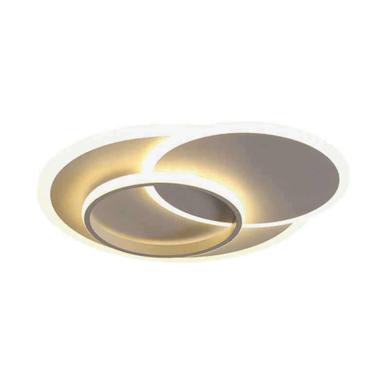 Plafonnier LED encastré moderne pour chambres à coucher - 19"/23" de large, gradation continue, télécommande - Lumière blanche, ambiance chaleureuse