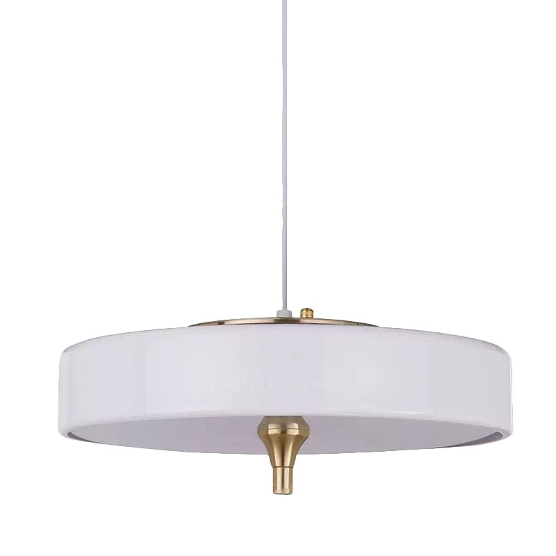 Modern Drum Chandelier Light Blue/White/Black Metal - 3-Light Dining Room Hanging Fixture