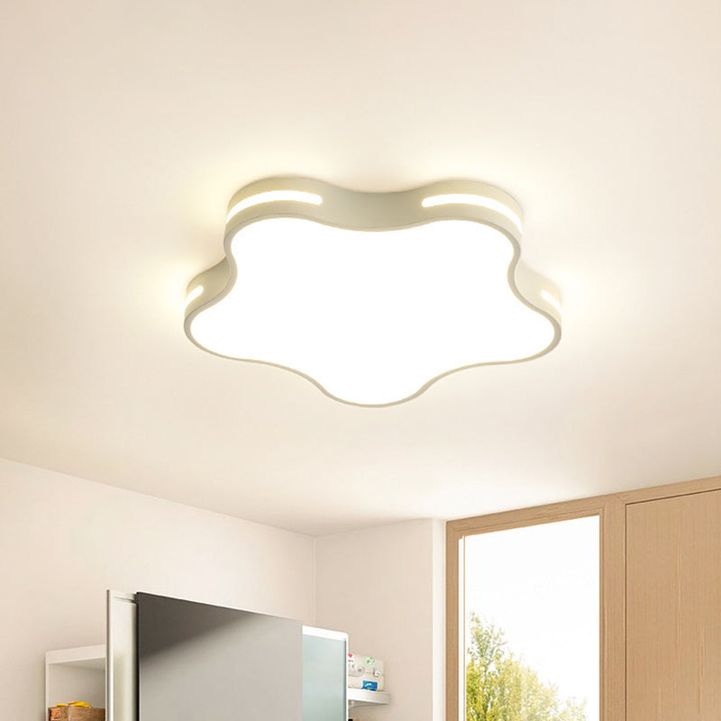 Plafonnier LED en acrylique blanc - Design minimaliste en forme d'étoile, 19,5" de large