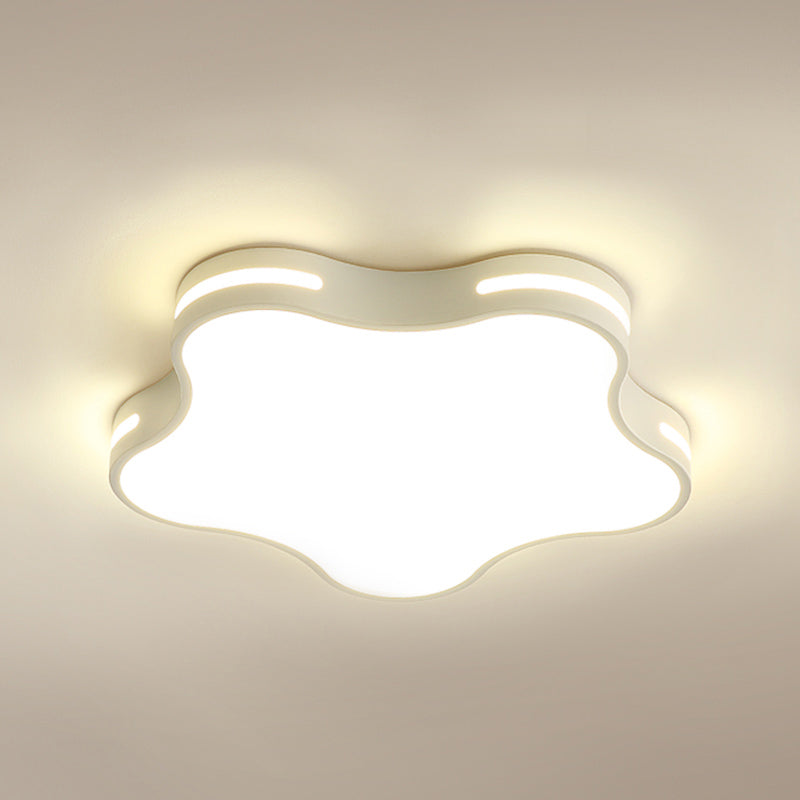 Plafonnier LED en acrylique blanc - Design minimaliste en forme d'étoile, 19,5" de large