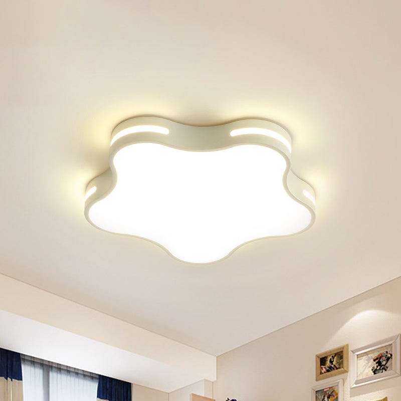Plafonnier LED en acrylique blanc - Design minimaliste en forme d'étoile, 19,5" de large
