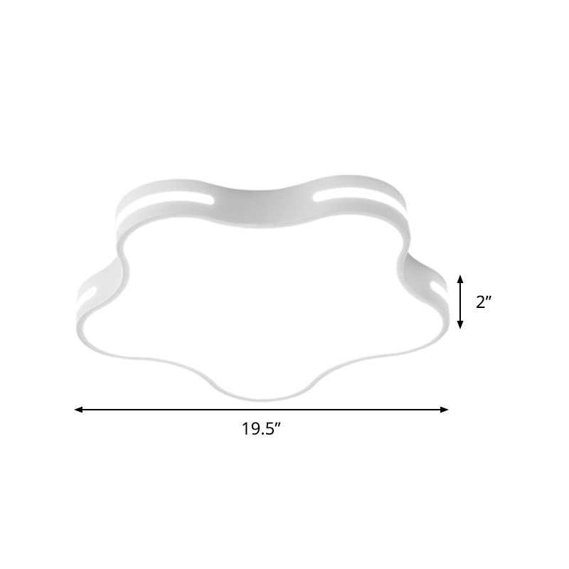 Plafonnier LED en acrylique blanc - Design minimaliste en forme d'étoile, 19,5" de large