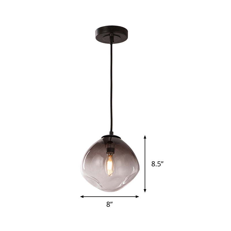 Smoked Glass Oval Pendant Light For Baby Room With Nordic Style