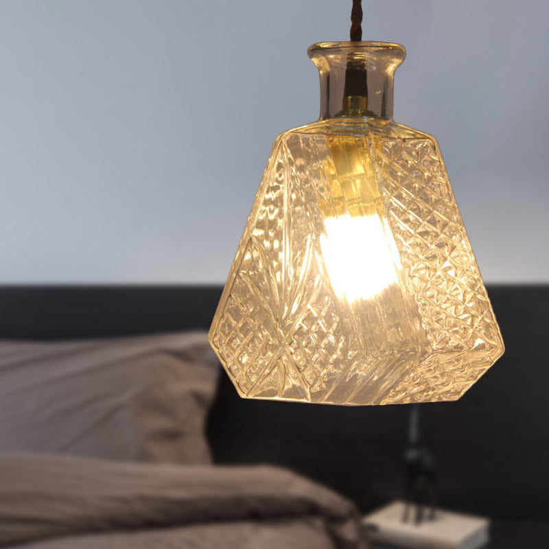 Minimalist Clear Glass Diamond Pendant Light For Dining Room