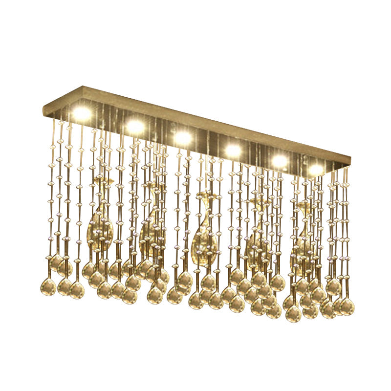 Contemporary Crystal LED Ceiling Mount Light with Chrome Finish in 3 Sizes