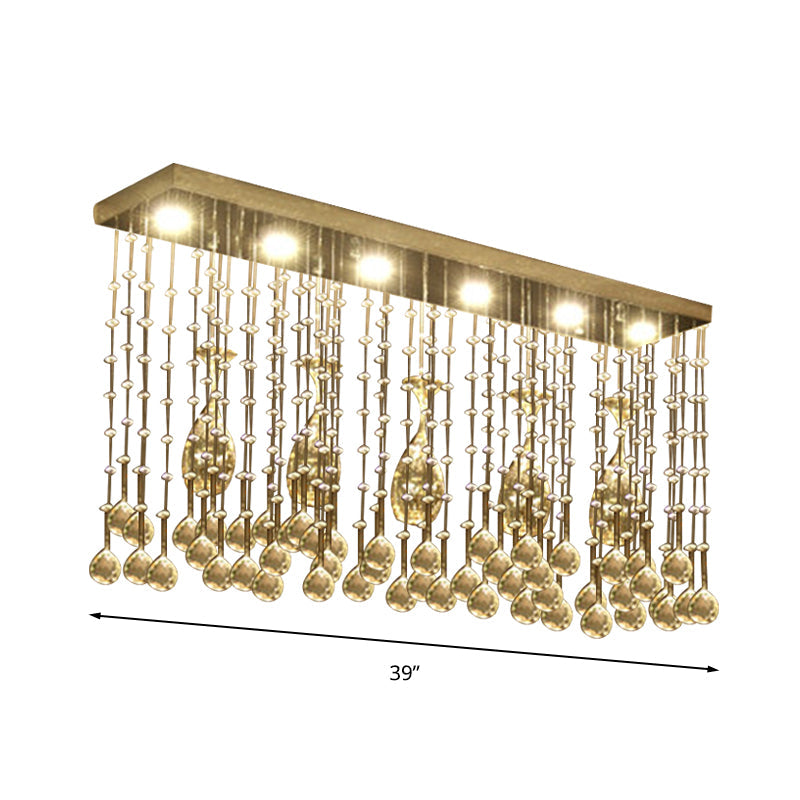 Contemporary Crystal LED Ceiling Mount Light with Chrome Finish in 3 Sizes