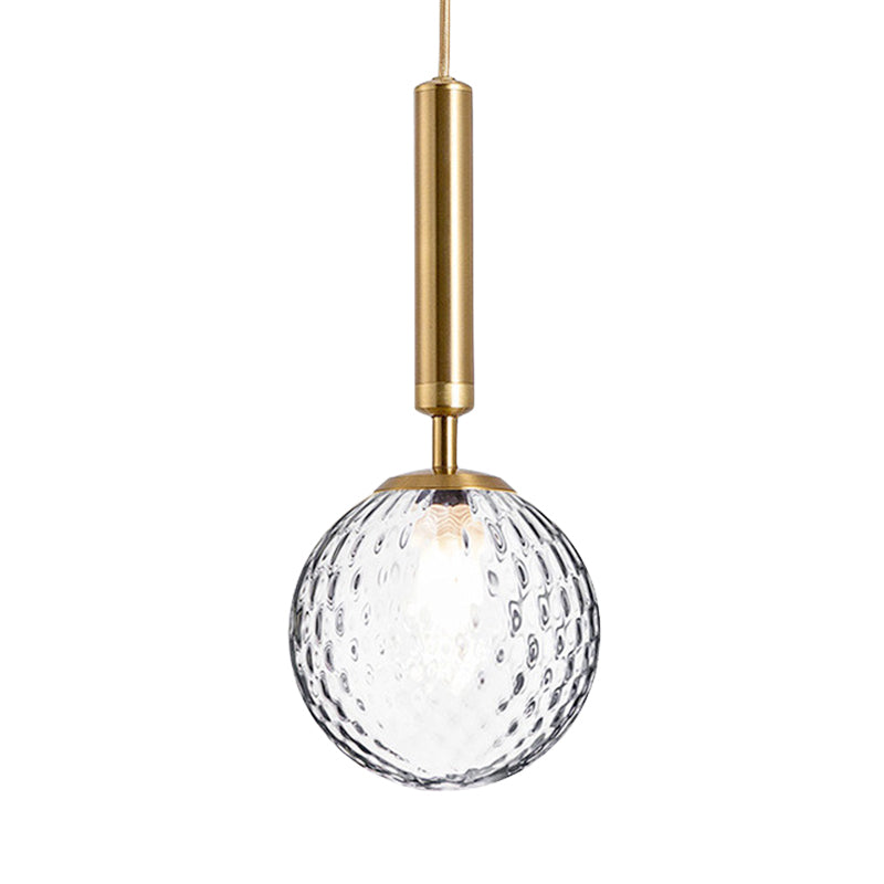 Modern Clear Prism Glass Pendant Light - 1 Head Hanging Lamp in Black/Brass