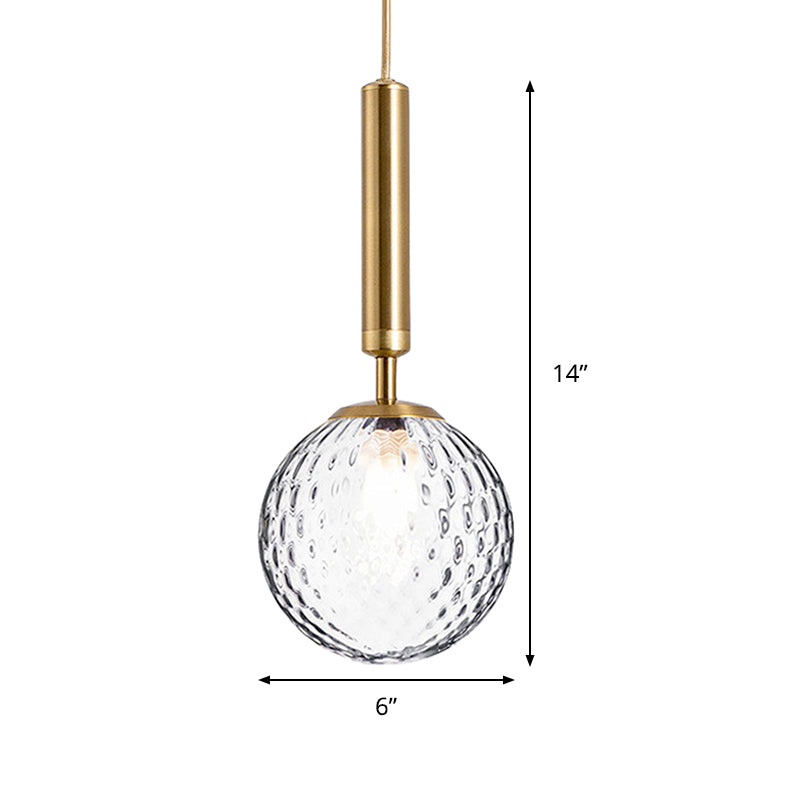 Modern Clear Prism Glass Pendant Light - 1 Head Hanging Lamp in Black/Brass