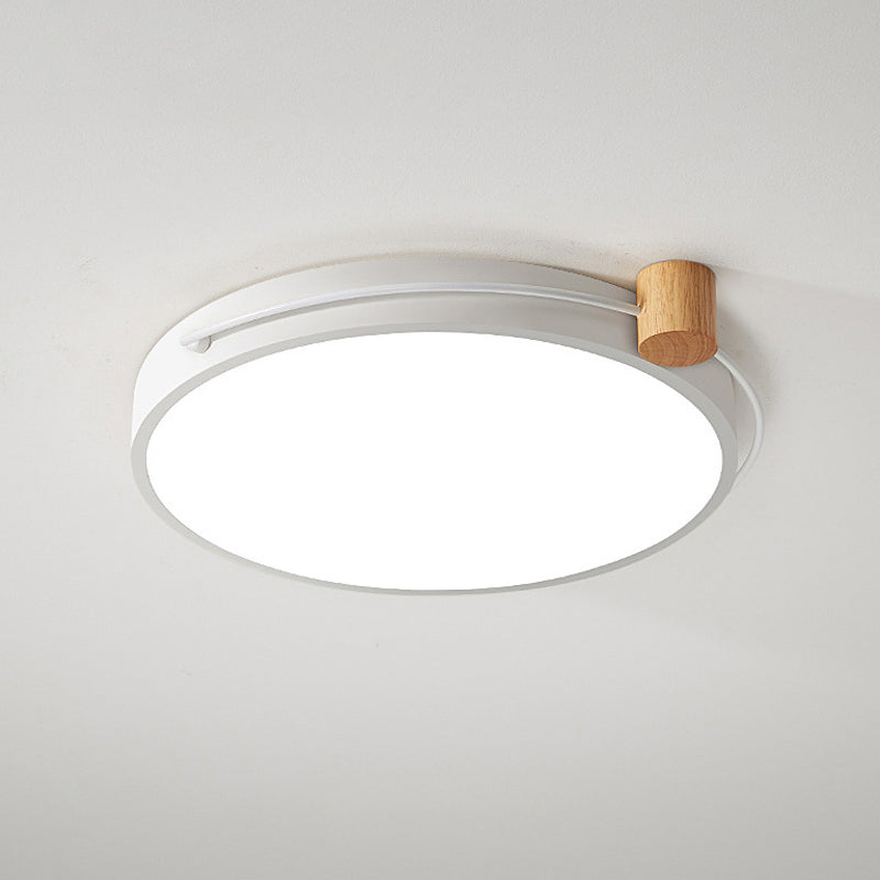LED Flush Mount Lighting Fixture in Warm/White Light for Living Room Ceiling - Grey/White/Green, Circle Metal Shade - 12"/16"/19.5" W