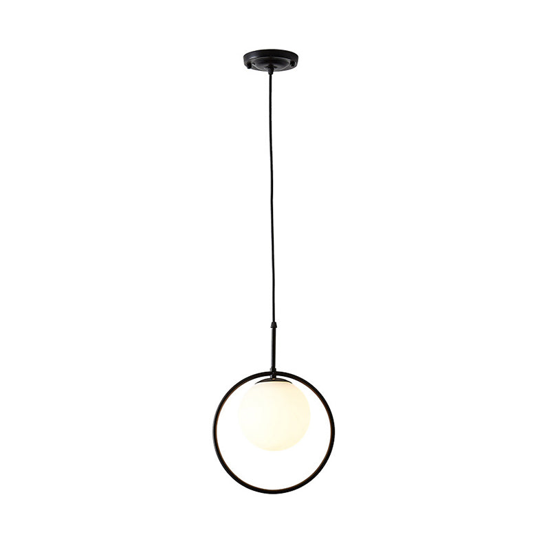 Suspension sphérique moderne en verre blanc - Parfait pour le plafond de la chambre